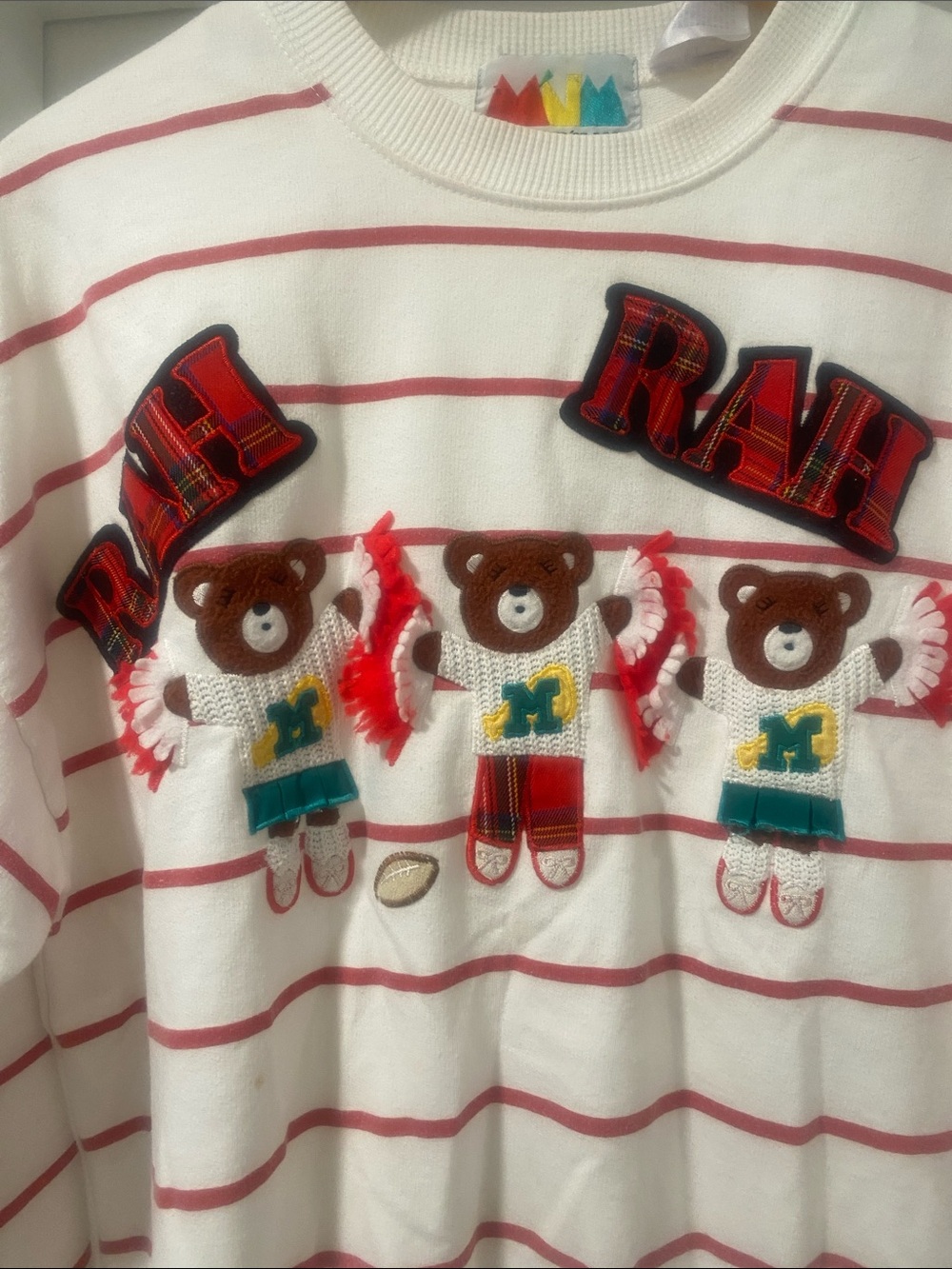 VINTAGE-Marcy' N Me By Patrick Lee Embellished "RAH RAH" Cheer Sweatshirt